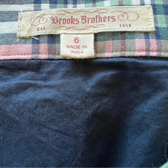 Brooks Brothers Pink Blue Green Plaid Pleated Mini Skirt Women’s Size 6 - Picture 5 of 7